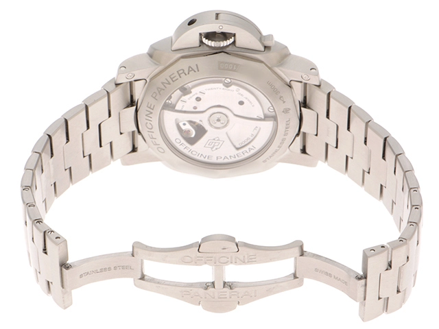 L番 PANERAI パネライ 時計 ルミノールマリーナ 1950 3DAYS PAM00328 ブラック文字盤 シースルーバック ステンレススチール 自動巻き メンズ