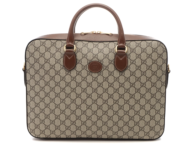 GUCCI　グッチ　GGスプリーム　インターロッキングＧ　ブリーフケース　674140　ブラウン/ベージュ【430】2148103830266