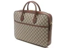GUCCI　グッチ　GGスプリーム　インターロッキングＧ　ブリーフケース　674140　ブラウン/ベージュ【430】2148103830266