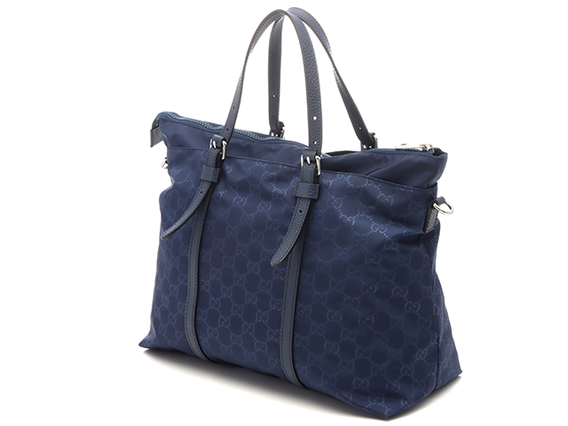 GUCCI　グッチ　GGナイロン　2WAYバッグ　ネイビー　【436】　2148103830389