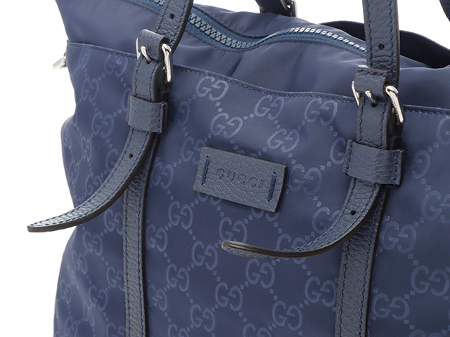 GUCCI グッチ GGナイロン 2WAYバッグ ネイビー 【436