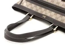 GUCCI　グッチ　GGクリスタル　トートバッグ　268639　ダークブラウン/ベージュ PVC/レサー【430】2148103830471