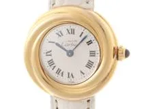 Cartier　カルティエ　マストトリニティ　ヴェルメイユ　W1010644　ホワイト文字盤/白い革ベルト【471】N    2148103831058