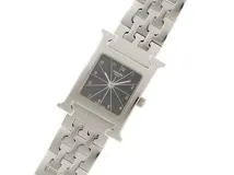 HERMES エルメス Hウォッチ クォーツ ステンレス ブラック文字盤 HH1  