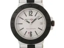 BVLGARI ブルガリ アルミニウム AL38TA アルミニウム/ラバーベルト シルバー文字盤 自動巻き オートマチック  【460】2148103831256