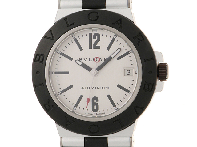 BVLGARI ブルガリ アルミニウム AL38TA アルミニウム/ラバーベルト