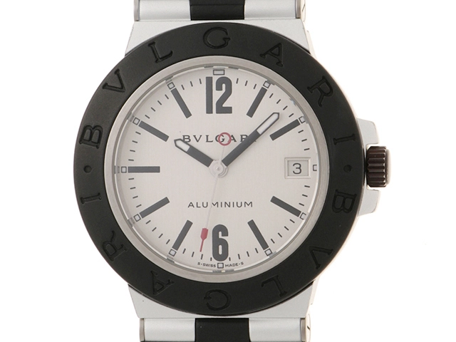BVLGARI ブルガリ アルミニウム AL38TA アルミニウム/ラバーベルト シルバー文字盤 自動巻き オートマチック  【460】2148103831256