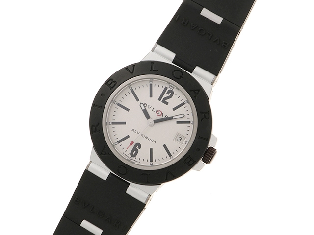 BVLGARI ブルガリ アルミニウム AL38TA アルミニウム/ラバーベルト シルバー文字盤 自動巻き オートマチック  【460】2148103831256