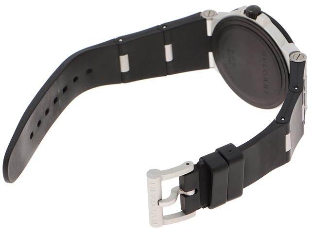 BVLGARI アルミニウム　AL38A　自動巻きラバーベルト BVLGARI ブルガリ アルミニウム AL38TA アルミニウム/ラバーベルト