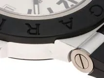 BVLGARI ブルガリ アルミニウム AL38TA アルミニウム/ラバーベルト シルバー文字盤 自動巻き オートマチック  【460】2148103831256