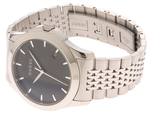 GUCCI グッチ Gタイムレス 126.4 ステンレス 男性用クオーツ時計【473 