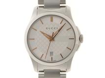 GUCCI　グッチ　Gタイムレス　126.5　シルバー文字盤　ステンレススチール　女性用クオーツ時計　【473】