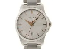 GUCCI　グッチ　Gタイムレス　126.5　シルバー文字盤　ステンレススチール　女性用クオーツ時計　【473】