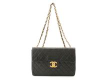 CHANEL　シャネル　デカマトラッセ34　ショルダーバッグ　ブラック　ラムスキン　ゴールド金具　【471】L
