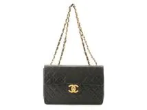 CHANEL　シャネル　デカマトラッセ34　ショルダーバッグ　ブラック　ラムスキン　ゴールド金具　【471】L