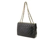 CHANEL　シャネル　デカマトラッセ34　ショルダーバッグ　ブラック　ラムスキン　ゴールド金具　【471】L