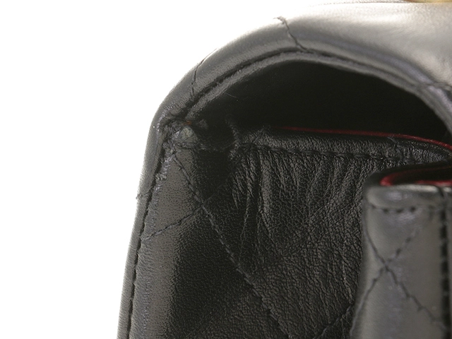 CHANEL シャネル デカマトラッセ34 ショルダーバッグ ブラック ラムスキン ゴールド金具 【471】L