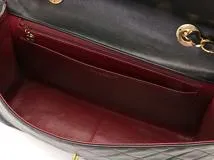 CHANEL　シャネル　デカマトラッセ34　ショルダーバッグ　ブラック　ラムスキン　ゴールド金具　【471】L