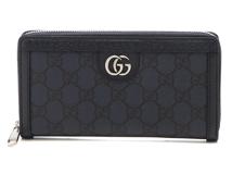 GUCCI　グッチ　ラウンド長財布　オフディア　GGジップアラウンド　ネイビー系【472】YI