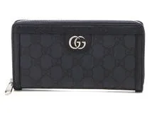 GUCCI　グッチ　ラウンド長財布　オフディア　GGジップアラウンド　ネイビー系【472】YI