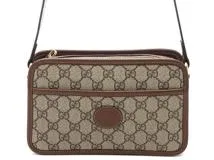 GUCCI　グッチ　インターロッキングG GGスプリームミニバッグ ベージュ/ブラウン　658572【431】2148103831980