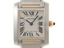 Cartier　　カルティエ　　タンクフランセーズSM　　ステンレス/イエローゴールド　　コンビ　アイボリー　W51007Q　　レディース　　クオーツ　　【436】　　2148103832185