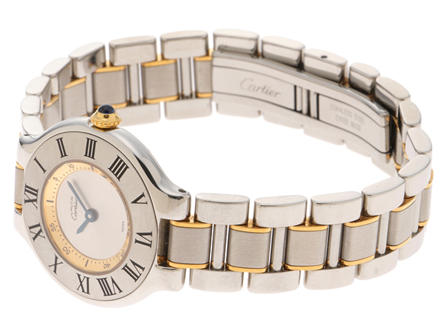 Cartier カルティエ マスト21 W10075R6 GP/SS シルバー文字盤