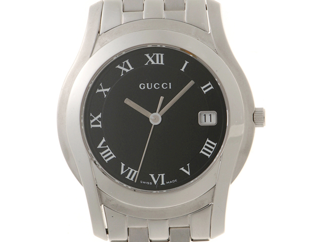 GUCCI グッチ Gクラス 5500M SS ステンレススチール ブラックローマ