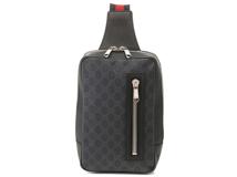 GUCCI　グッチ　GGスプリーム スリングバッグ グレー PVC/レザー　【471】　Y