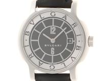 BVLGARI　ブルガリ　時計　ソロテンポ　ブラック文字盤　ステンレススチール/カーフレザー　クォーツ　レディース