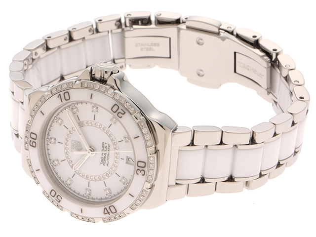 TAG HEUER　タグホイヤー　腕時計　フォーミュラ1　WAU2213.BA0861　ダイヤベゼル　ダイヤ11P　自動巻き　ホワイト文字盤　レディース　433