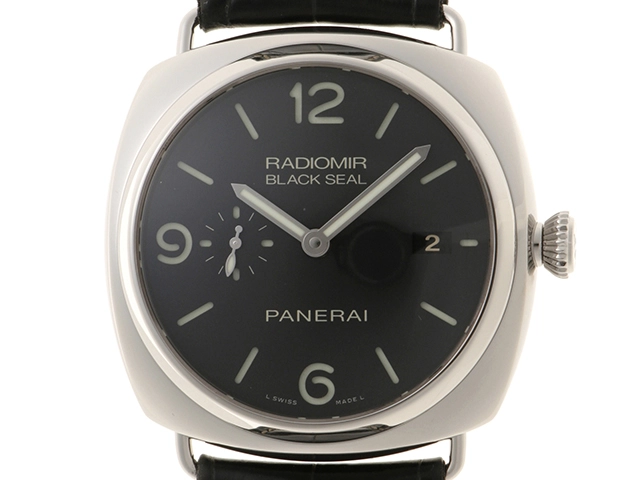 PANERAI　パネライ　時計　ラジオミール　ブラックシール　3デイズ　PAM00388/OP6848　メンズ　自動巻き　SS/レザー　黒文字盤【431】2148103832963