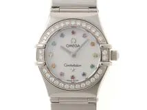 OMEGA オメガ 腕時計 コンステレーション マイチョイス ミニ アイリス 1465.79.00 ダイヤモンドベゼル 12P宝石シェル文字盤 クォーツ【472】SJ