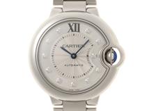 Cartier　カルティエ　レディース腕時計　バロンブルードゥカルティエ　WE902074　11PD　ダイヤモンド　シルバー文字盤　ステンレス【433】2148103833038