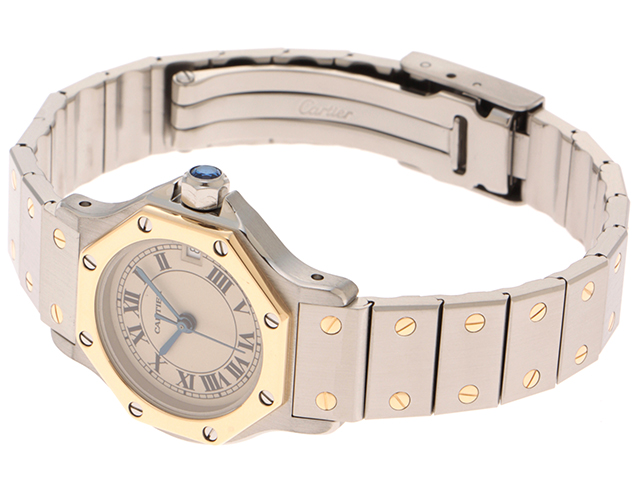 Cartier カルティエ サントスオクタゴン 187903 クォーツ アイボリー 