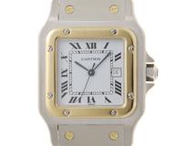 Cartier カルティエ メンズ オートマチック サントス ガルベ LM 1172961 ホワイト文字盤 SS/YG【472】HK
