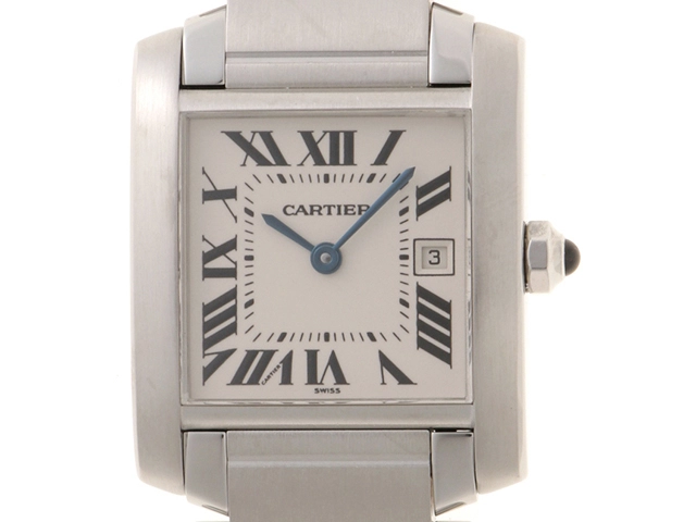 Cartier カルティエ 男女兼用 クオーツ タンクフランセーズMM W51011Q3 ホワイト文字盤 SS【472】HK