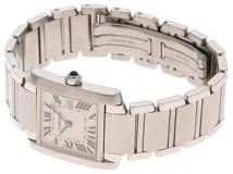 Cartier カルティエ 男女兼用 クオーツ タンクフランセーズMM W51011Q3 ホワイト文字盤 SS【472】HK