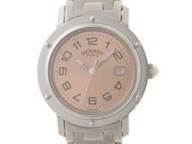HERMES　エルメス　クリッパー　CL6.410　ピンク文字盤　クォーツ【471】IK