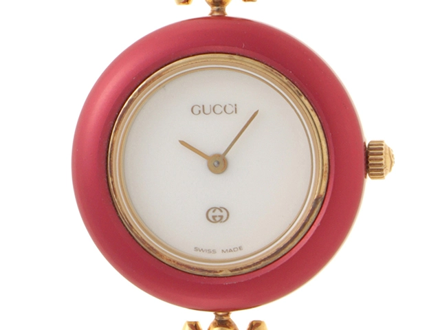Gucci チェンジベゼル　時計 GUCCI グッチ 腕時計 チェンジベゼル チェーンタイプ ホワイト