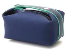 HERMES　エルメス　ハンドバッグ　ブリッドアブラックPM　ブルーマリン・SV金具　トワルアッシュ　【472】HA