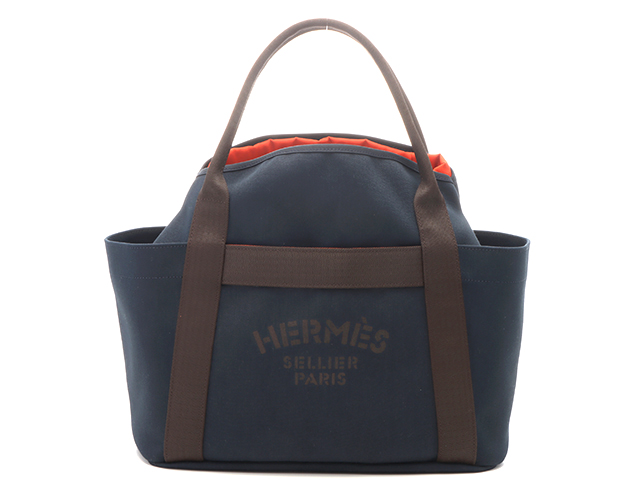 HERMES エルメス サック ド パンサージュ ネイビー フー SV