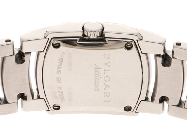 BVLGARI ブルガリ アショーマ ダイヤベゼル AA26S  SS ステンレススチール ブラック文字盤 クォーツ 【460】2148103833649