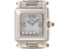 Chopard 　ショパール　ハッピースポーツ　スクエアミニ　ムービング5PD　27/8893-23　SS　シルバー　ダイヤ　レディース　クォーツ2148103833694【432】