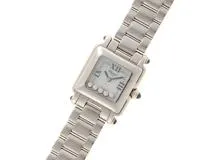 Chopard 　ショパール　ハッピースポーツ　スクエアミニ　ムービング5PD　27/8893-23　SS　シルバー　ダイヤ　レディース　クォーツ2148103833694【432】
