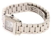 Chopard 　ショパール　ハッピースポーツ　スクエアミニ　ムービング5PD　27/8893-23　SS　シルバー　ダイヤ　レディース　クォーツ2148103833694【432】