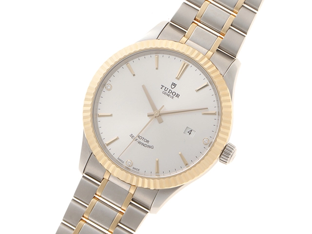 TUDOR  チュードル チューダー スタイル  12713 YG/SS  イエローゴールド/ステンレススチール シルバー 3P ダイヤモンド 文字盤 オートマチック 【460】2148103833847