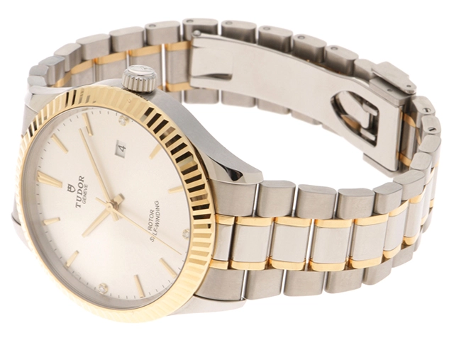 TUDOR  チュードル チューダー スタイル  12713 YG/SS  イエローゴールド/ステンレススチール シルバー 3P ダイヤモンド 文字盤 オートマチック 【460】2148103833847