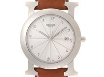 HERMES エルメス 腕時計 Ｈウォッチ ロンド デイト HR1.710 ステンレス/バレニア □J刻印 クォーツ【472】SJ
