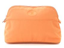 HERMES　エルメス　小物　ポーチ　ボリードポーチＭＭ　ライトオレンジ/ＳＶ　キャンバス　2148103833939【432】